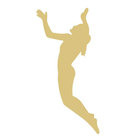 Volleyball Player Girl Cutout Unfinished Wood Locker Room Club Volleyball Decor School Door Hanger MDF Shape Canvas Syle 1 (6") Diverse Woodworking