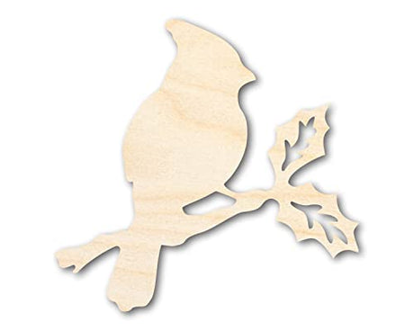 Unfinished Wood Bird on Branch Shape - Craft - up to 36" 8" / 1/4" 24 Hour Crafts