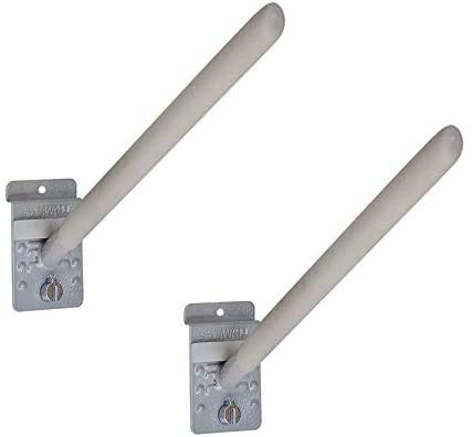StoreWALL 12.5" Heavy Duty Rubber Coated Slatwall Angle Hook with Lock (Pack of 2) StoreWALL
