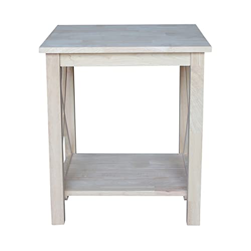 International Concepts Hampton End Table, Unfinished - WoodArtSupply