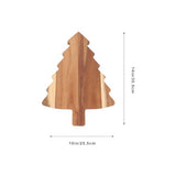 Amosfun Christmas Tree Charcuterie Board Wood Cutting Board Food Serving Tray Cheese Bread Pizza Snack Plate with Cutter for Vegetables Fruit Bread Amosfun