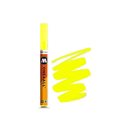 MOLOTOW ONE4ALL Acrylic Paint Marker, 2mm, Neon Yellow Fluorescent, 1 Each (127.229)