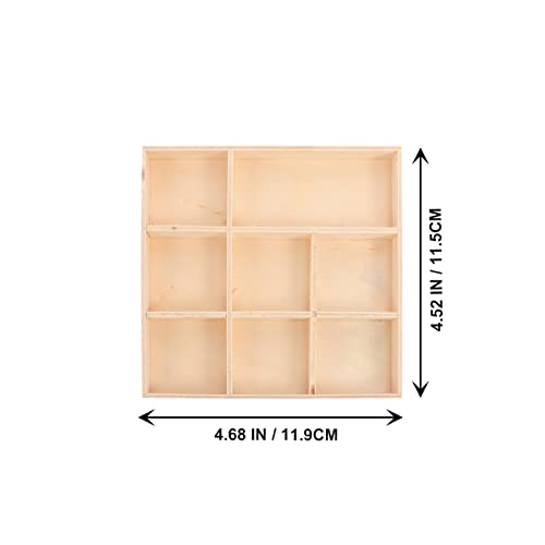 EXCEART 2pcs Wood Tray Box for Craft Compartments Wooden Divided Boxes Succulents Flower Pot Desktop Storage Box Holder Display Tray for Jewelry - WoodArtSupply