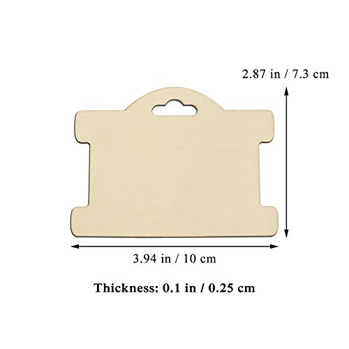 Creaides Jewelry Display Card Wood Tags Bracelet Display Cards Blank Unfinished Wood Necklace Card Holder Hanging Cards Earrings Showing Tags (3.94x2.87 in