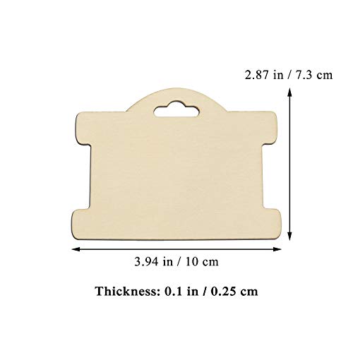 Jewelry Display Card Wood Tags Bracelet Display Cards Blank Unfinished Wood Necklace Card Holder Hanging Cards Earrings Showing Tags (3.94x2.87 in, Creaides