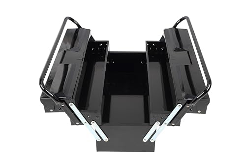 Pro-Lift Steel Tool Box – 21-inch 5-Tray Cantilever Metal Toolbox Portable with Handle – Heavy Duty Metal Latch Closure Carry Storage Box Tools Pro-LifT