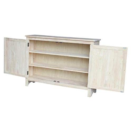 IC International Concepts Hall Cupboard, 34-Inch, Unfinished - WoodArtSupply