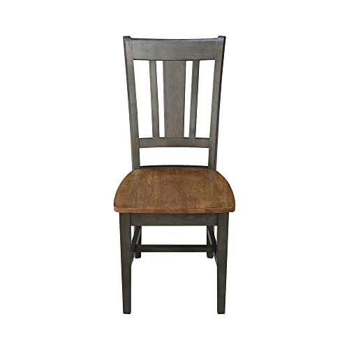 International Concepts San Remo Splatback Dining Chair, Height, Hickory/Washed Coal IC International Concepts