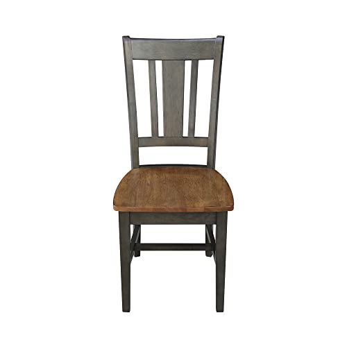 International Concepts San Remo Splatback Dining Chair, Height, Hickory/Washed Coal