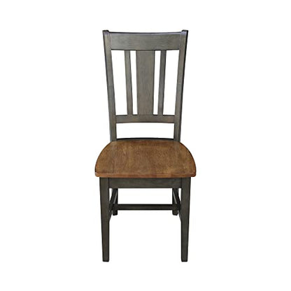 International Concepts San Remo Splatback Dining Chair, Height, Hickory/Washed Coal