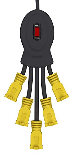 Stanley 31500 PowerSquid 5-Outlet Multiplier (Yellow) Power Cords Stanley