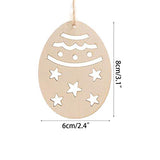 Anditoy 30 PCS Easter Wooden Hanging Ornaments Unfinished Wood Slices Eggs Easter Crafts for Kids DIY Easter Decorations Party Supplies Decor Anditoy