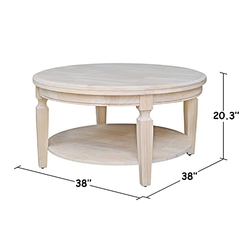 IC International Concepts Vista Round Unfinished Coffee Table - WoodArtSupply