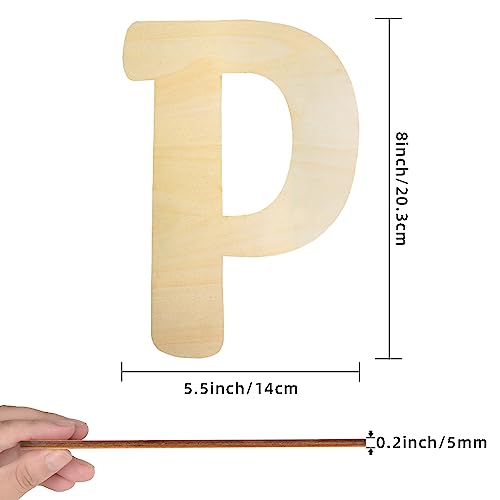 Wooden Letters 8 Inch Wood Letter P Cutouts Unfinished Wooden Alphabet Letters for Wall Decor Crafts DIY Painting Birthday Party Nursery Holiday She Love