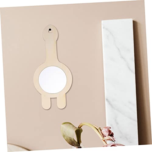 Kisangel 18 Pcs Small Wooden Mirror Natural Mirrors Ornament Unfinished Wooden Handheld Mirror Wood Hand Mirror Unpainted Handheld Mirror DIY Wood Kisangel