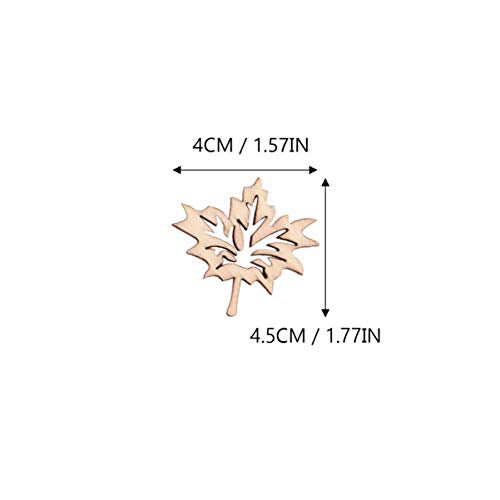 VOSAREA 100pcs Leaves Wood Chips Unfinished Wooden Slices Wooden Leaves Chip Wooden Leaves Embellishments Unfinished Wooden Cutouts Wood Discs Slices VOSAREA