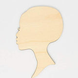 Texan Wood Crafts Small to Large Select your Size African Woman Women Face with Lashes Silhouette Head Unfinished Wood Laser Cut Cutout Shape DIY Texan Wood Crafts