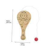 ibasenice 4Pcs Graffiti Blank Racket Unfinished Wooden Paddle Balls Wooden Paddle Ball Game Kids Painting Toy DIY Childrens Toys Toy for Kids Kid ibasenice