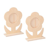 EXCEART Photo Frames 5pcs Unfinished Wood Photo Frame Blank Wooden Picture Frame Flower Shaped Painting Display Holder for DIY Crafts Office Home EXCEART