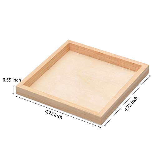 6 Pack Unfinished Small Wood Serving Tray for Crafts Projects DIY Wooden Trays Bulk Blank Wood Canvas Panel Boards Unfinished Wood Signs for Painting Yitokmc