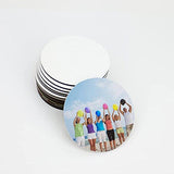 MR.R 10 Pieces Sublimation Blanks Round Cup MDF Coasters, Raw Wood Back Hardboard Sublimation Coasters Blanks,Absorbent Heat Transfer Cup Coasters MR.R