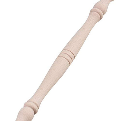 Mxfans 4 pieces Unfinished Wood Natural Cutout Wooden Spindle 27.5cm Length - WoodArtSupply