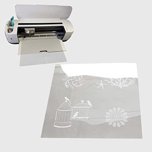 12 Sheets | 7 mil Clear Mylar | 12 x 12 inch | Blank Stencil Making Sheet | for Cricut, Silhouette, Gyro-Cut Tool - WoodArtSupply