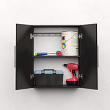 HangUps Upper Storage Cabinet, 24", Black Prepac