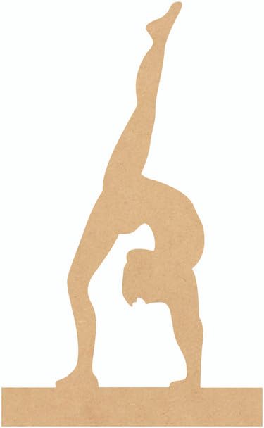 Gymnast On Balance Beam Wood 5" Cutout, Unfinished MDF1/8" Sports Craft NEXTCraft