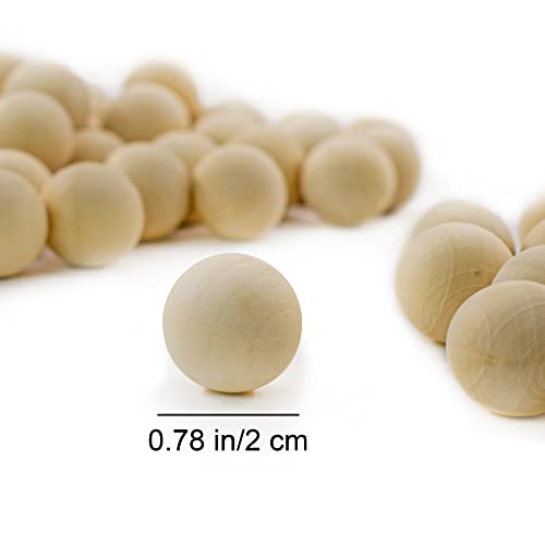 Enkrio 100 PCS Unfinished Wood Beads 0.78 inch Natural Round Wooden Balls for Home Farmhouse Decor and DIY Crafts Enkrio