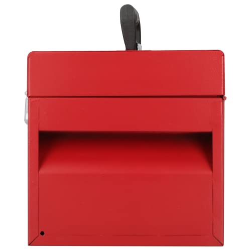 URREA Storage Box - Heavy Duty 20" x 7" x 7" Metal Tool Box with Chrome Plated Metallic Latch & Durable PVC Handle - D5 Urrea