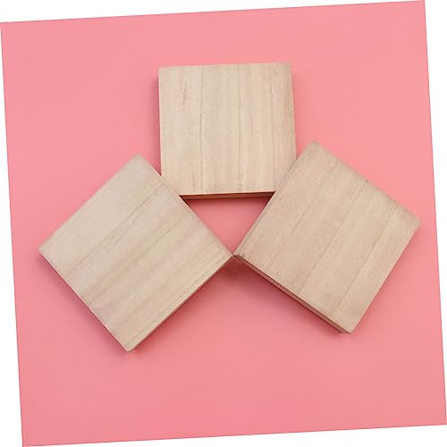 Anneome Graffiti Wood Slices DIY Painting Slices 4pcs Wood Slices Plate Square Wooden DIY Crafts Unfinished Wood Slices Anneome
