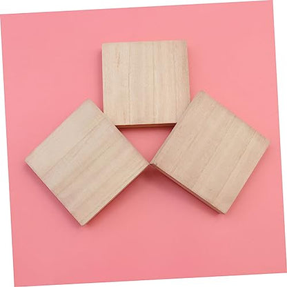 Anneome Graffiti Wood Slices DIY Painting Slices 4pcs Wood Slices Plate Square Wooden DIY Crafts Unfinished Wood Slices - WoodArtSupply