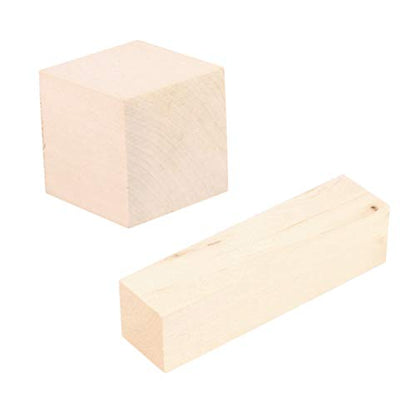 Milisten 12pcs Basswood Carving Blocks Wooden Cubes Unfinished Rectangular Wood Blocks Wood Square Cubes Blocks for Painting and Decorating DIY