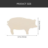 COHEALI 10pcs Wood Blanks Unfinished Wood Pigs Wood Gift Tags Wood Pigs Slices Gift Label Pig Shape Wood Tags Craft Wood Deer Out Animal Label Tags COHEALI