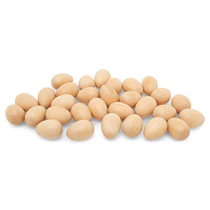 Unfinished Wooden Wren Eggs 7/8 inch, Bag of 25 Mini Wooden Easter Eggs to Paint, Smooth and Ready to Decorate, by Woodpeckers - WoodArtSupply