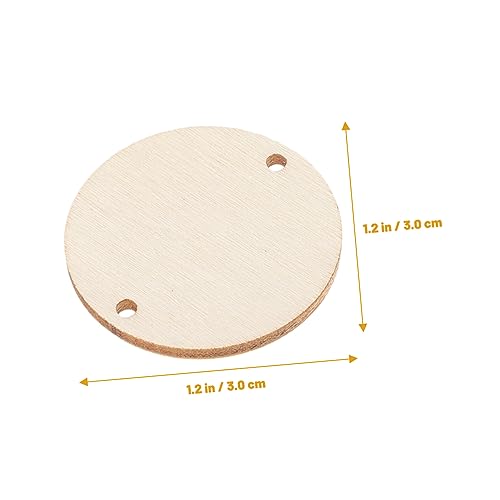 EXCEART 100 pcs Christmas Decor Home Decoration Wood Tags Round Labels Gift tag Wooden Board Tags Birthday Reminder Wooden Circle Discs Unfinished