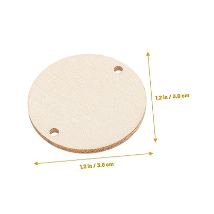 EXCEART 100 pcs Christmas Decor Home Decoration Wood Tags Round Labels Gift tag Wooden Board Tags Birthday Reminder Wooden Circle Discs Unfinished