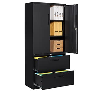 AFAIF Metal File Cabinets, Lateral Filing Cabinet with 2 Drawers,70" H File Cabinet for Home Office, Office Storage Cabinet with Adjustable Storage AFAIF