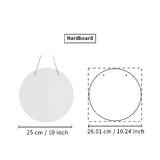 PYD Life 6 Pack 10" Round Sublimation Door Hanger Blanks White Hardboard MDF Wood Blanks Wall Hanging for Heat Press Machine Printing PYD Life