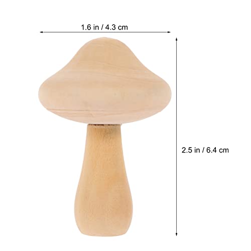 MAGICLULU 10pcs Unfinished Wooden Mushroom Unpainted Wood Mushrooms Set Various Sizes Wooden Mushroom for Arts Projects