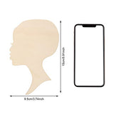 Jetec 8 Pieces African Woman Women Face with Lashes Silhouette Head Wood Decoration Pendant Unfinished Laser Cutting Cutout Shape Painting DIY Crafts Jetec
