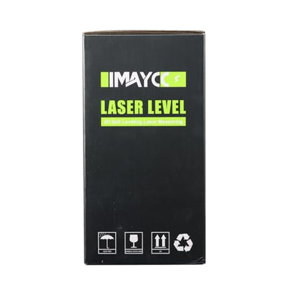 IMAYCC Laser Level, 4x360° Self Leveling Laser Level, 4D Cross Line Laser with Remote Control, Anti-fall Box, Multiple Stands, Rechargeable Batteries - WoodArtSupply