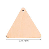 EXCEART 60pcs Wooden Cutouts Triangle Wood Cutout Unfinished Painting Wooden Pieces Slices with Hole Pendant for Crafts 60mm EXCEART