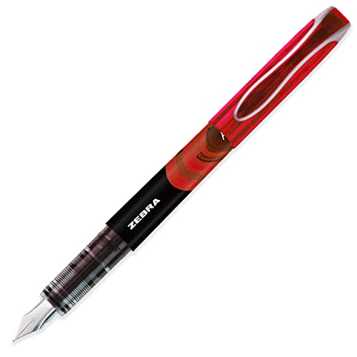 Zebra Fuente - Disposable Fountain Pen - Black, Blue, Red, Green, & Violet Ink - Pack of 5 Zebra Pen