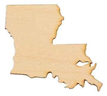 Louisiana State Wood Cutout (Small 5" x 4.5" (Package of 10), 1/4" Baltic Birch) - WoodArtSupply