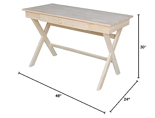 International Concepts Cross Leg Desk, Unfinished - WoodArtSupply