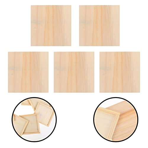 DECHOUS 5pcs Blank Wooden Picture Frame Unfinished Wood DIY Picture Frames Painting Wood Tray Ornament Picture Frame Educational Toys for Kids DECHOUS