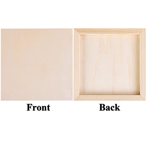 ADXCO 8 Pack Wood Panels 8 x 8 Inch Unfinished Wood Canvas Wooden Panel Boards for Painting, Pouring, Arts Use with Oils, Acrylics ADXCO