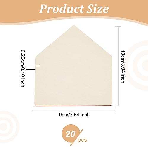 OLYCRAFT 20pcs 3.9x3.5 inch Unfinished Wood Home Plate 3cm Thick Wooden DIY Crafts Cutouts Unfinished Blank Wood Slices Undyed Pentagon Piece for DIY